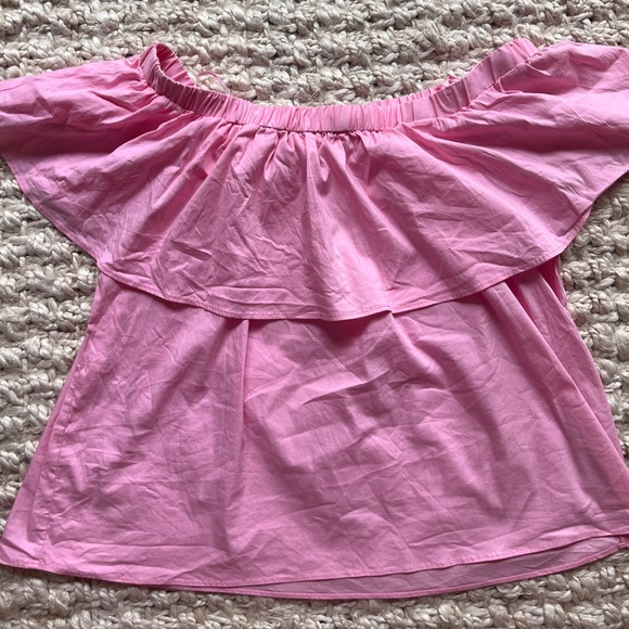 Pink ruffle off the shoulder blouse - Picture 3 of 4
